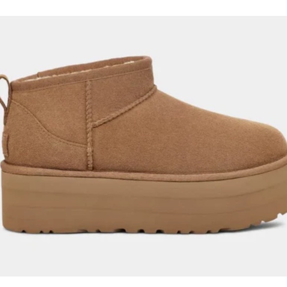 UGG Classic Ultra Mini Platform Boots in Chestnut Size 10 - Picture 2 of 13